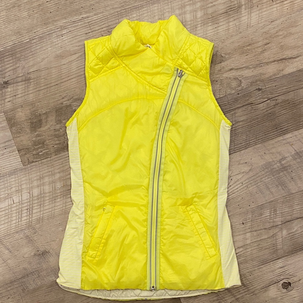 Lululemon Yellow Quilted Sleeveless Vest